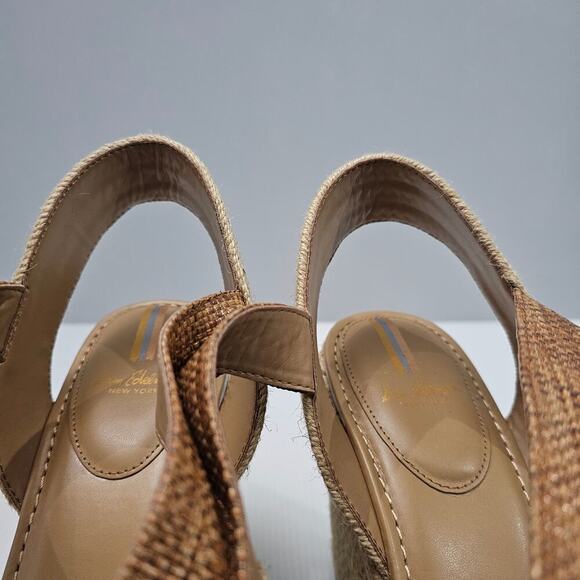 NEW Sam Edelman Vada Espadrille Women 10 Wedge Sandal Platform Woven Brown Jute - Picture 7 of 13